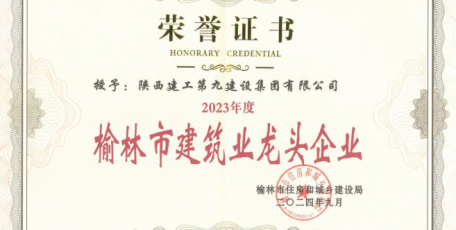 點(diǎn)贊！陜建九建集團(tuán)榮獲多項(xiàng)市級榮譽(yù)
